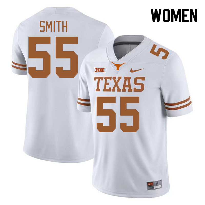 Women #55 Winston Smith Texas Longhorns 2023 College Football Jerseys Stitched-White